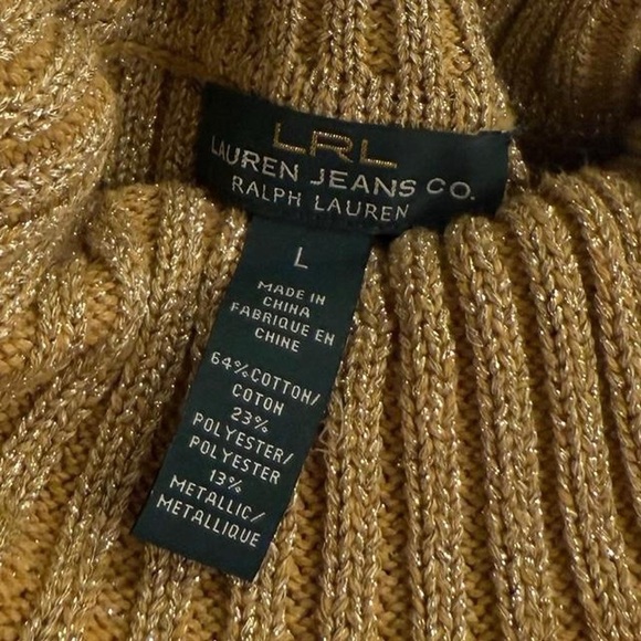 Ralph Lauren Gold Metallic Knit Sweater - Picture 2 of 5